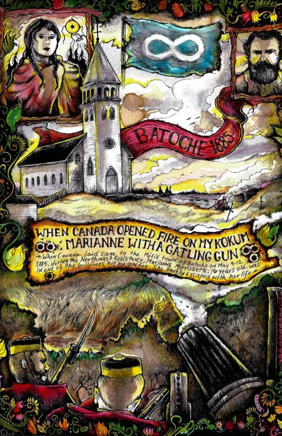 Poster #08: Batoche 1885: When Canada Opened Fire on My Kokum Marianne With a Gatling Gun
